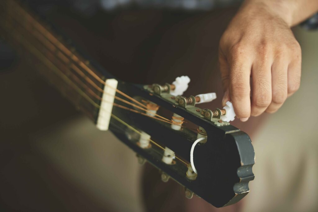 A collection of musical instruments arranged against a dark background, evoking a festive party atmosphere. This can be one of the many fun corporate event ideas.